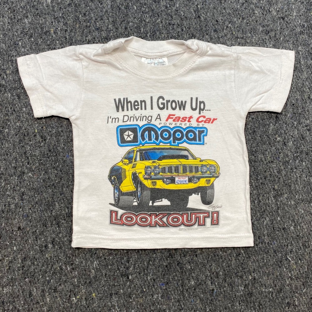 Hot Rods Mopar T Shirt 18M Toddler White Graphic Muscle Car Fast Car Lookout